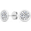 18K White Gold Lab Grown Diamond Bezel Stud Earrings 2 ctw SJE31858I