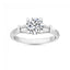 1.33 Ct Lab Diamond Engagement Ring | Round with Baguette Accents in 18K White Gold