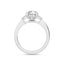 1.33 Ct Lab Diamond Engagement Ring | Round with Baguette Accents in 18K White Gold