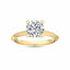 Lab-grown diamond engagement ring with a classic round-cut 1ct diamond in a yellow gold 4 prong setting.
