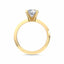 Lab-grown diamond engagement ring with a classic round-cut 1ct diamond in a yellow gold 4 prong setting.