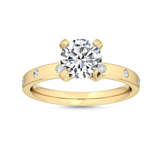 Round Solitaire Lab-Grown Diamond Engagement Ring 18K